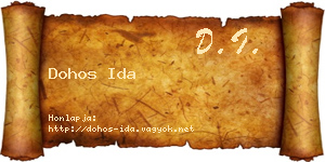 Dohos Ida névjegykártya